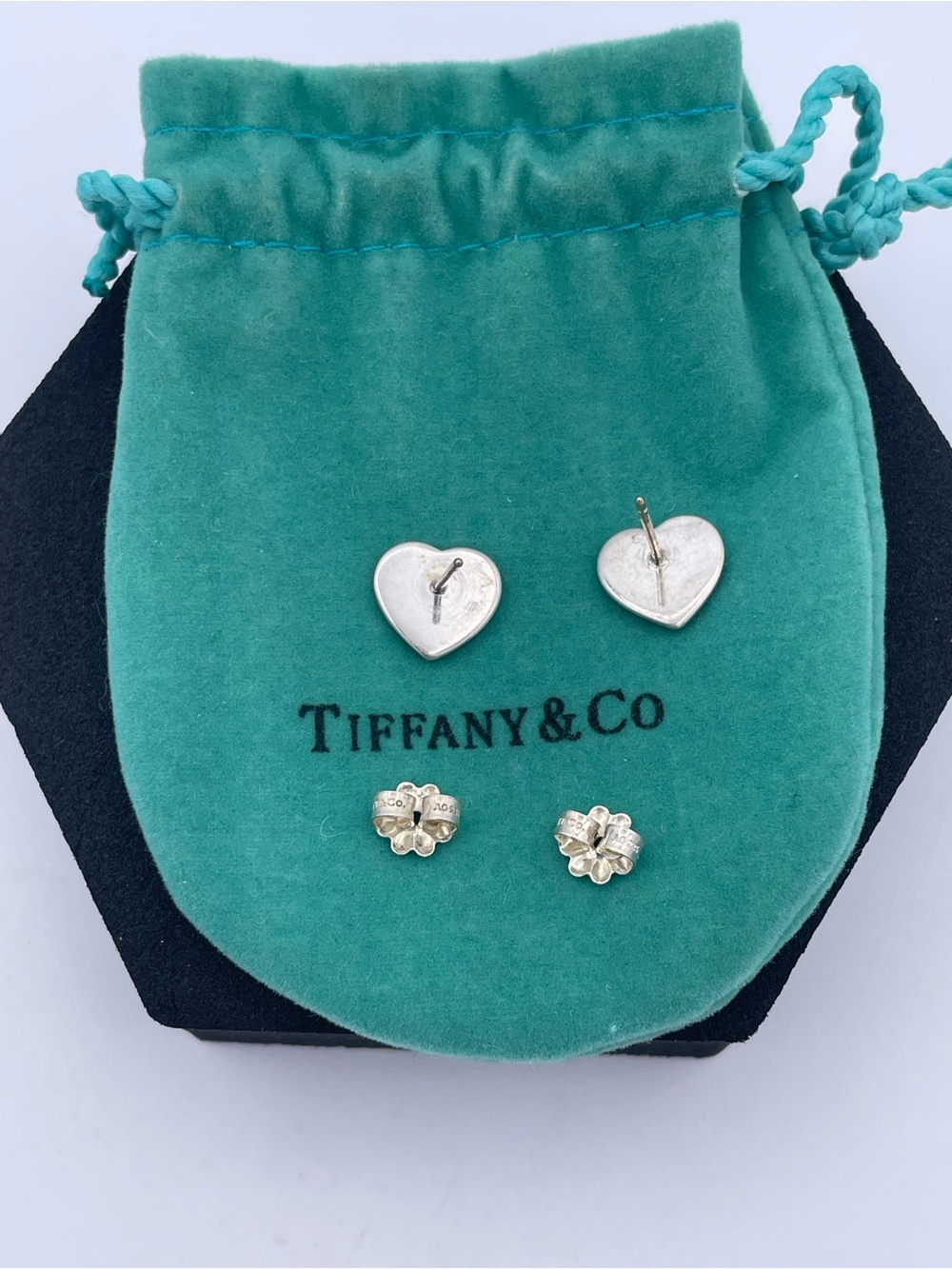 Tiffany & Co. Return to Tiffany Heart Stud Earrings Sterling Silver 925 Mini - Picture 3 of 6